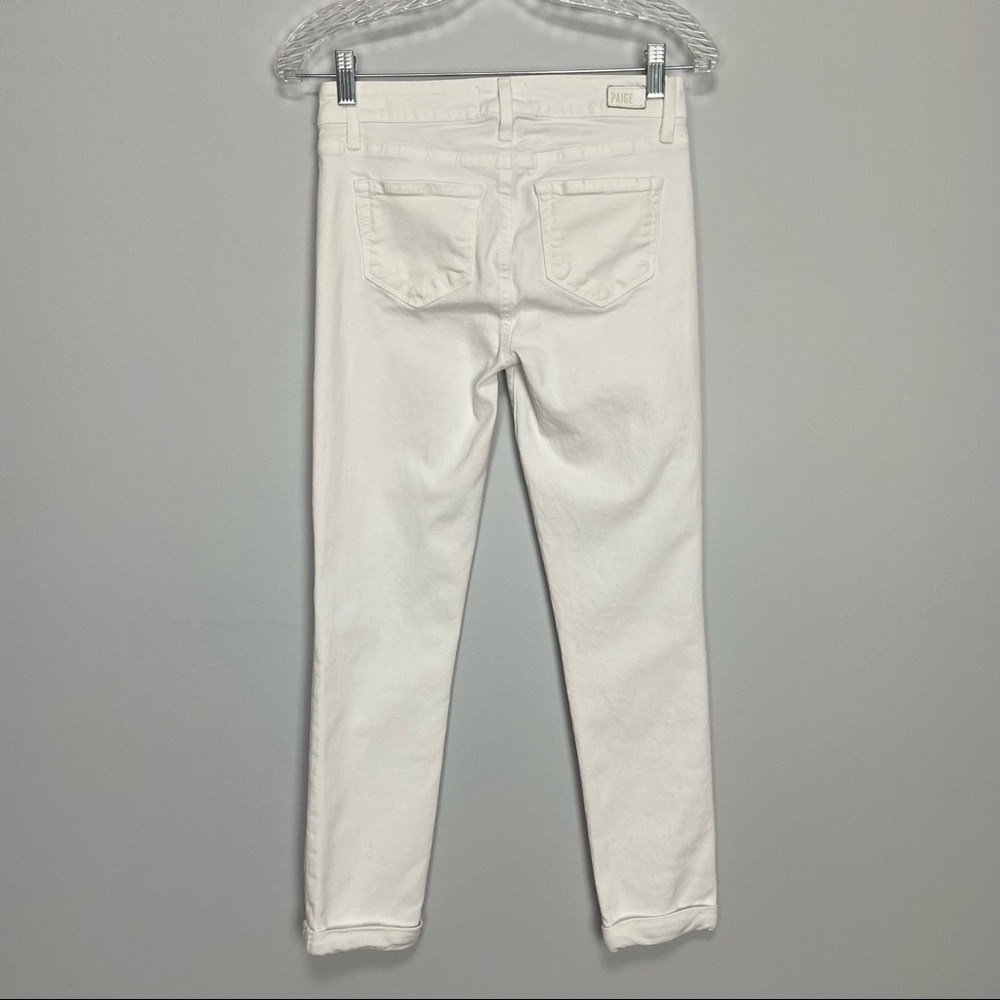 Paige Skyline Crop Skinny Jeans Optic White 26 - Picture 7 of 13